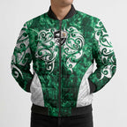 Queensland Maori Kiwi Personalised Bomber Puffer Jacket Kikirangi Papua Shell Maori Tribal Tattoo - Aussie Hoodie