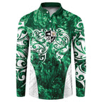 Queensland Maori Kiwi Personalised Button Sweatshirt Kikirangi Papua Shell Maori Tribal Tattoo