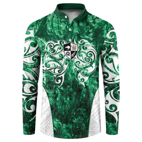 Queensland Maori Kiwi Personalised Button Sweatshirt Kikirangi Papua Shell Maori Tribal Tattoo