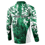 Queensland Maori Kiwi Personalised Button Sweatshirt Kikirangi Papua Shell Maori Tribal Tattoo