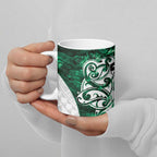 Queensland Maori Kiwi Personalised Ceramic Mug Kikirangi Papua Shell Maori Tribal Tattoo - Aussie Hoodie