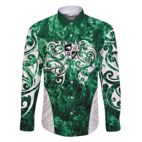 Queensland Maori Kiwi Personalised Family Matching Long Sleeve Bodycon Dress and Hawaiian Shirt Kikirangi Papua Shell Maori Tribal Tattoo