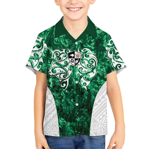 Queensland Maori Kiwi Personalised Family Matching Off The Shoulder Long Sleeve Dress and Hawaiian Shirt Kikirangi Papua Shell Maori Tribal Tattoo