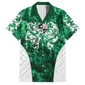 Queensland Maori Kiwi Personalised Family Matching Off Shoulder Short Dress and Hawaiian Shirt Kikirangi Papua Shell Maori Tribal Tattoo