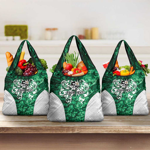 Queensland Maori Kiwi Personalised Grocery Bag Kikirangi Papua Shell Maori Tribal Tattoo