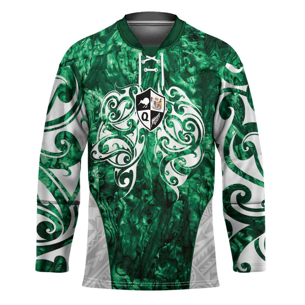 Queensland Maori Kiwi Personalised Hockey Jersey Kikirangi Papua Shell Maori Tribal Tattoo - Aussie Hoodie