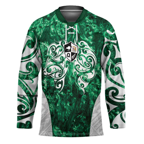 Queensland Maori Kiwi Personalised Hockey Jersey Kikirangi Papua Shell Maori Tribal Tattoo - Aussie Hoodie
