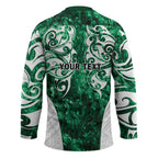 Queensland Maori Kiwi Personalised Hockey Jersey Kikirangi Papua Shell Maori Tribal Tattoo - Aussie Hoodie
