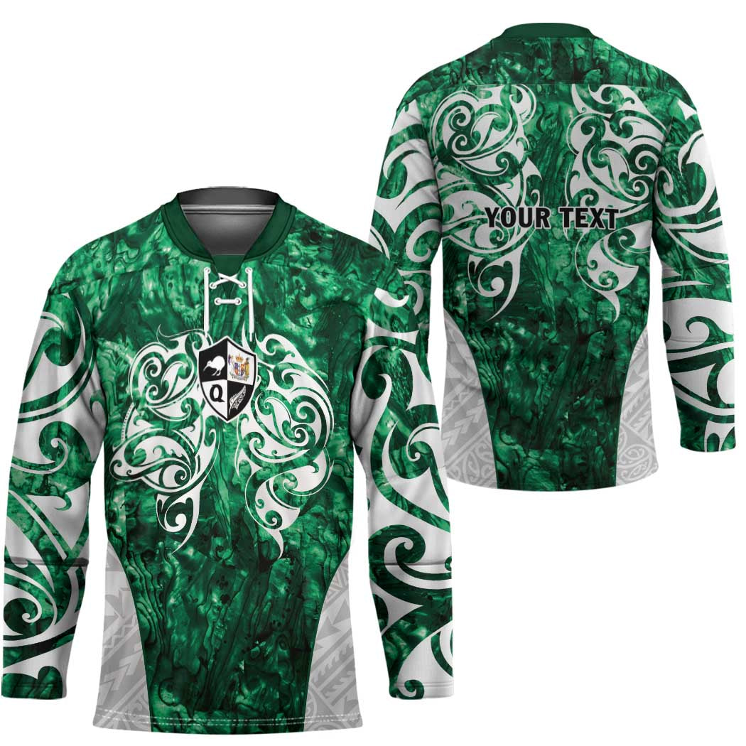 Queensland Maori Kiwi Personalised Hockey Jersey Kikirangi Papua Shell Maori Tribal Tattoo - Aussie Hoodie