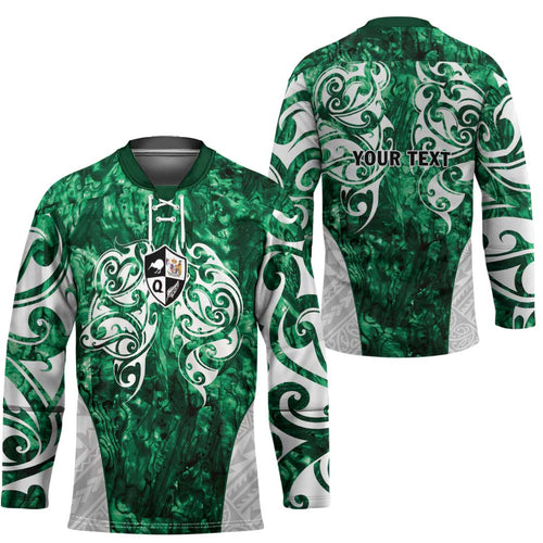 Queensland Maori Kiwi Personalised Hockey Jersey Kikirangi Papua Shell Maori Tribal Tattoo - Aussie Hoodie