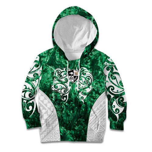 Queensland Maori Kiwi Personalised Kid Hoodie Kikirangi Papua Shell Maori Tribal Tattoo