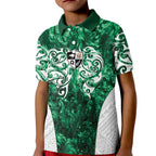 Queensland Maori Kiwi Personalised Kid Polo Shirt Kikirangi Papua Shell Maori Tribal Tattoo