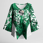 Queensland Maori Kiwi Personalised Kimono Sleeve Blouse Kikirangi Papua Shell Maori Tribal Tattoo - Aussie Hoodie