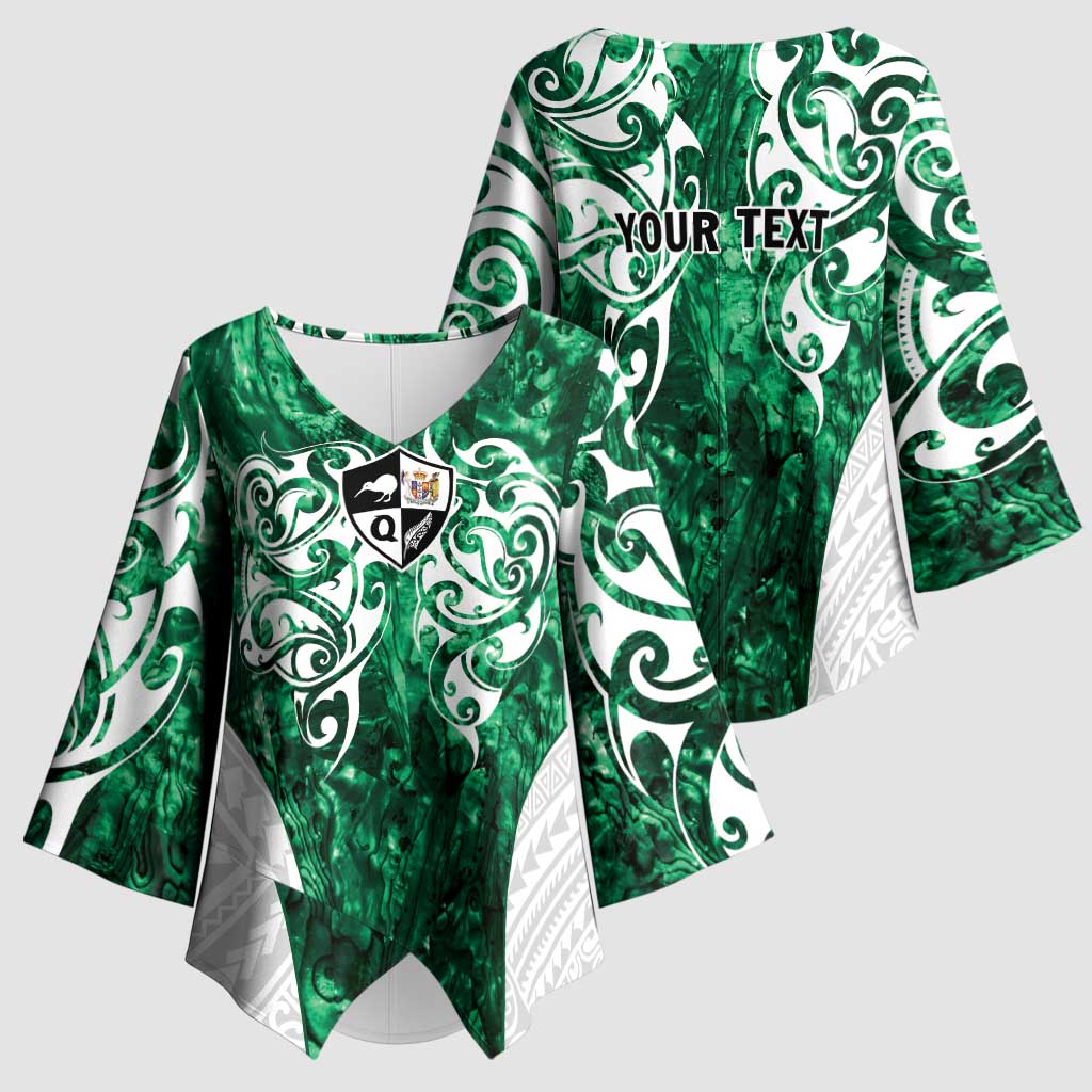 Queensland Maori Kiwi Personalised Kimono Sleeve Blouse Kikirangi Papua Shell Maori Tribal Tattoo - Aussie Hoodie