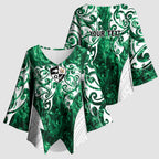 Queensland Maori Kiwi Personalised Kimono Sleeve Blouse Kikirangi Papua Shell Maori Tribal Tattoo - Aussie Hoodie
