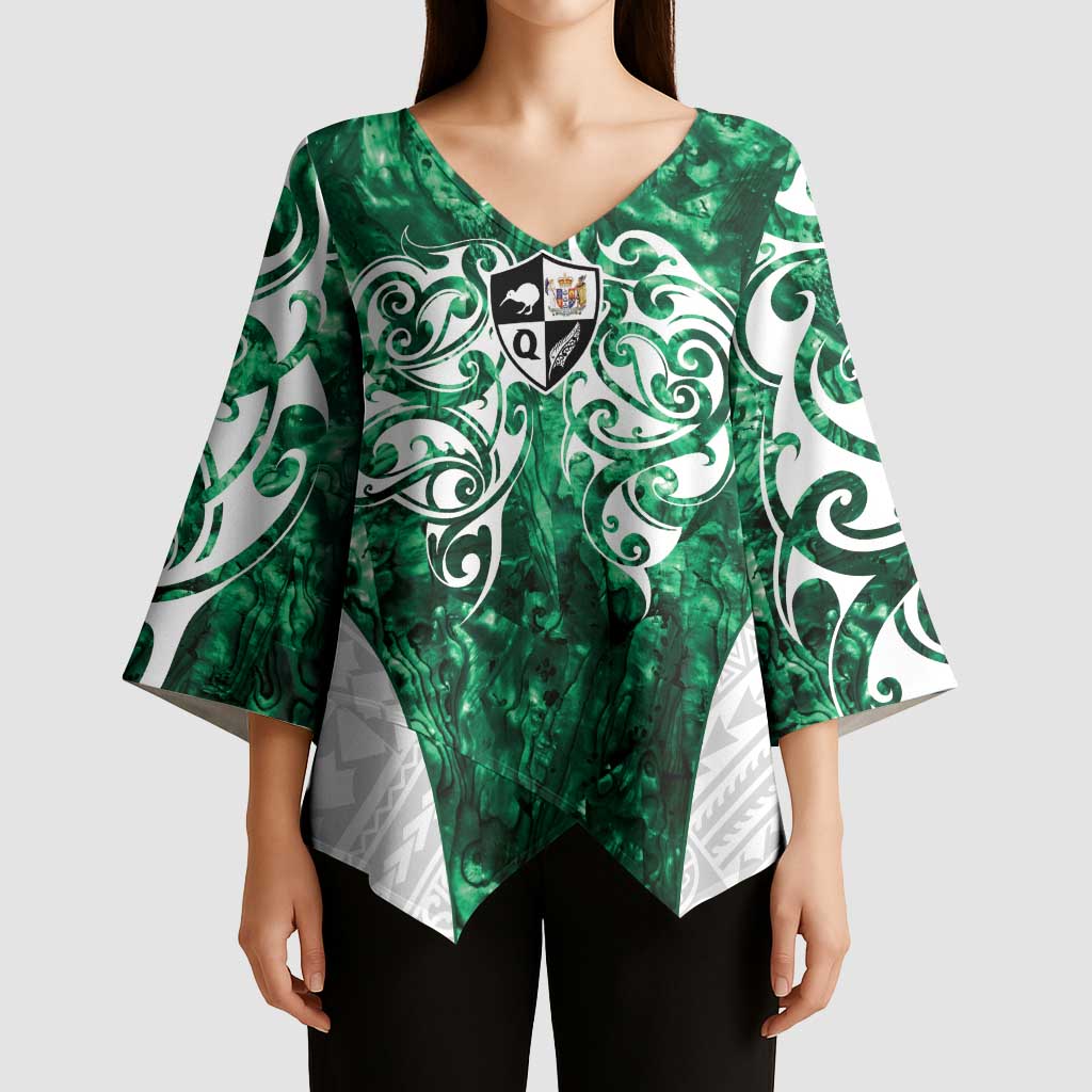 Queensland Maori Kiwi Personalised Kimono Sleeve Blouse Kikirangi Papua Shell Maori Tribal Tattoo - Aussie Hoodie