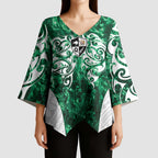 Queensland Maori Kiwi Personalised Kimono Sleeve Blouse Kikirangi Papua Shell Maori Tribal Tattoo - Aussie Hoodie