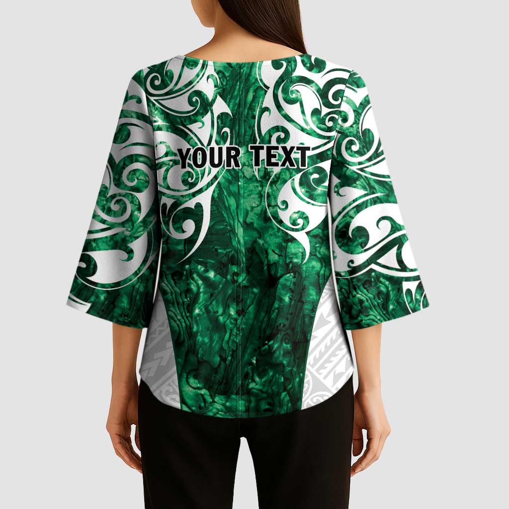 Queensland Maori Kiwi Personalised Kimono Sleeve Blouse Kikirangi Papua Shell Maori Tribal Tattoo - Aussie Hoodie