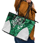 Queensland Maori Kiwi Personalised Leather Tote Bag Kikirangi Papua Shell Maori Tribal Tattoo