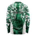 Queensland Maori Kiwi Personalised Long Sleeve Shirt Kikirangi Papua Shell Maori Tribal Tattoo