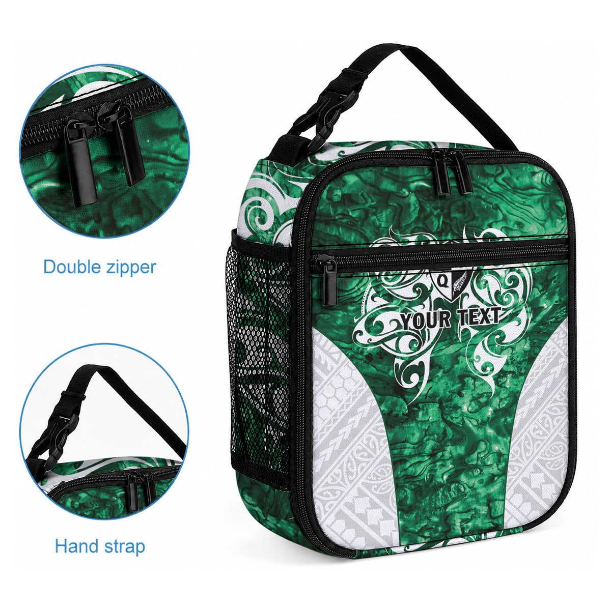 Queensland Maori Kiwi Personalised Lunch Bag Kikirangi Papua Shell Maori Tribal Tattoo