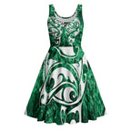 Queensland Maori Kiwi Personalised Midi Dress Kikirangi Papua Shell Maori Tribal Tattoo - Aussie Hoodie