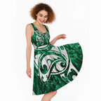 Queensland Maori Kiwi Personalised Midi Dress Kikirangi Papua Shell Maori Tribal Tattoo - Aussie Hoodie