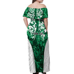 Queensland Maori Kiwi Personalised Off Shoulder Maxi Dress Kikirangi Papua Shell Maori Tribal Tattoo