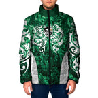 Queensland Maori Kiwi Personalised Padded Jacket Kikirangi Papua Shell Maori Tribal Tattoo - Aussie Hoodie