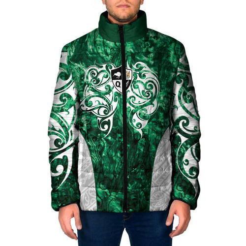 Queensland Maori Kiwi Personalised Padded Jacket Kikirangi Papua Shell Maori Tribal Tattoo - Aussie Hoodie