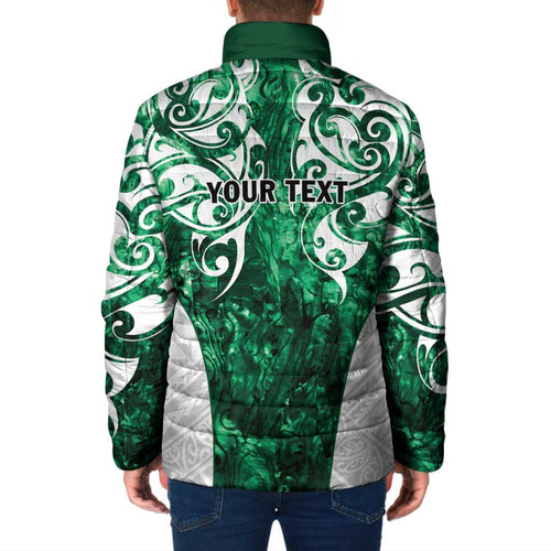 Queensland Maori Kiwi Personalised Padded Jacket Kikirangi Papua Shell Maori Tribal Tattoo - Aussie Hoodie