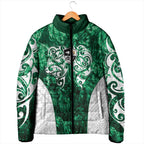 Queensland Maori Kiwi Personalised Padded Jacket Kikirangi Papua Shell Maori Tribal Tattoo - Aussie Hoodie