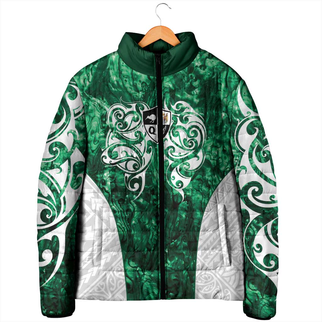 Queensland Maori Kiwi Personalised Padded Jacket Kikirangi Papua Shell Maori Tribal Tattoo - Aussie Hoodie