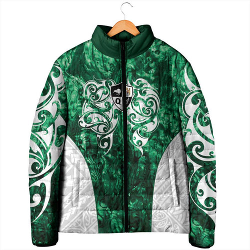 Queensland Maori Kiwi Personalised Padded Jacket Kikirangi Papua Shell Maori Tribal Tattoo - Aussie Hoodie