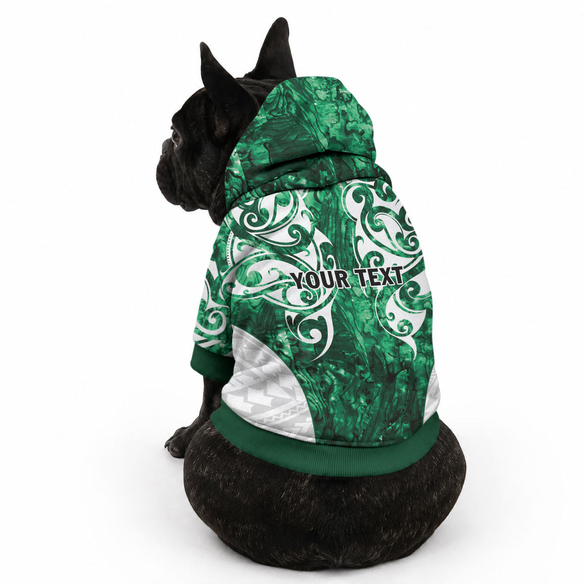 Queensland Maori Kiwi Personalised Pet Hoodie Kikirangi Papua Shell Maori Tribal Tattoo