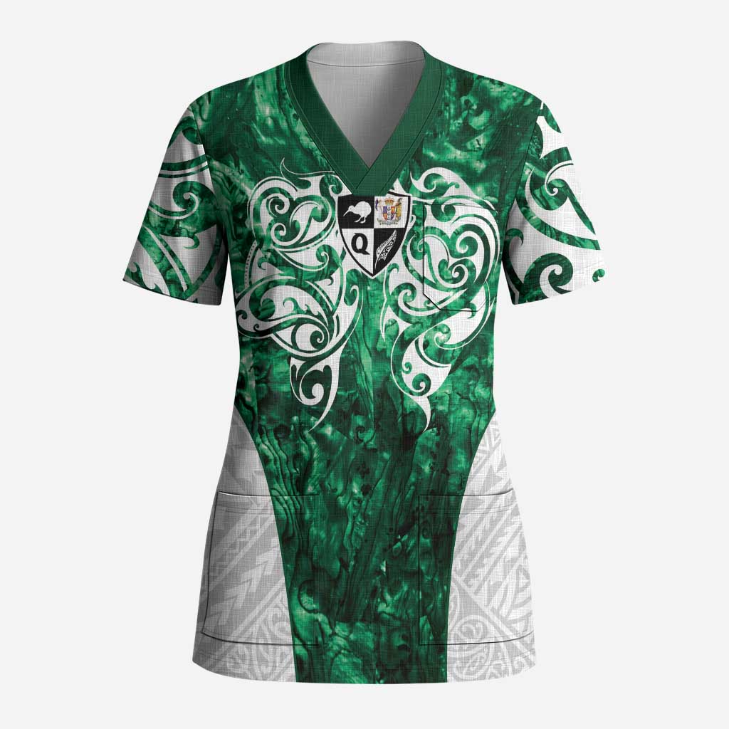 Queensland Maori Kiwi Personalised Scrub Top Kikirangi Papua Shell Maori Tribal Tattoo - Aussie Hoodie