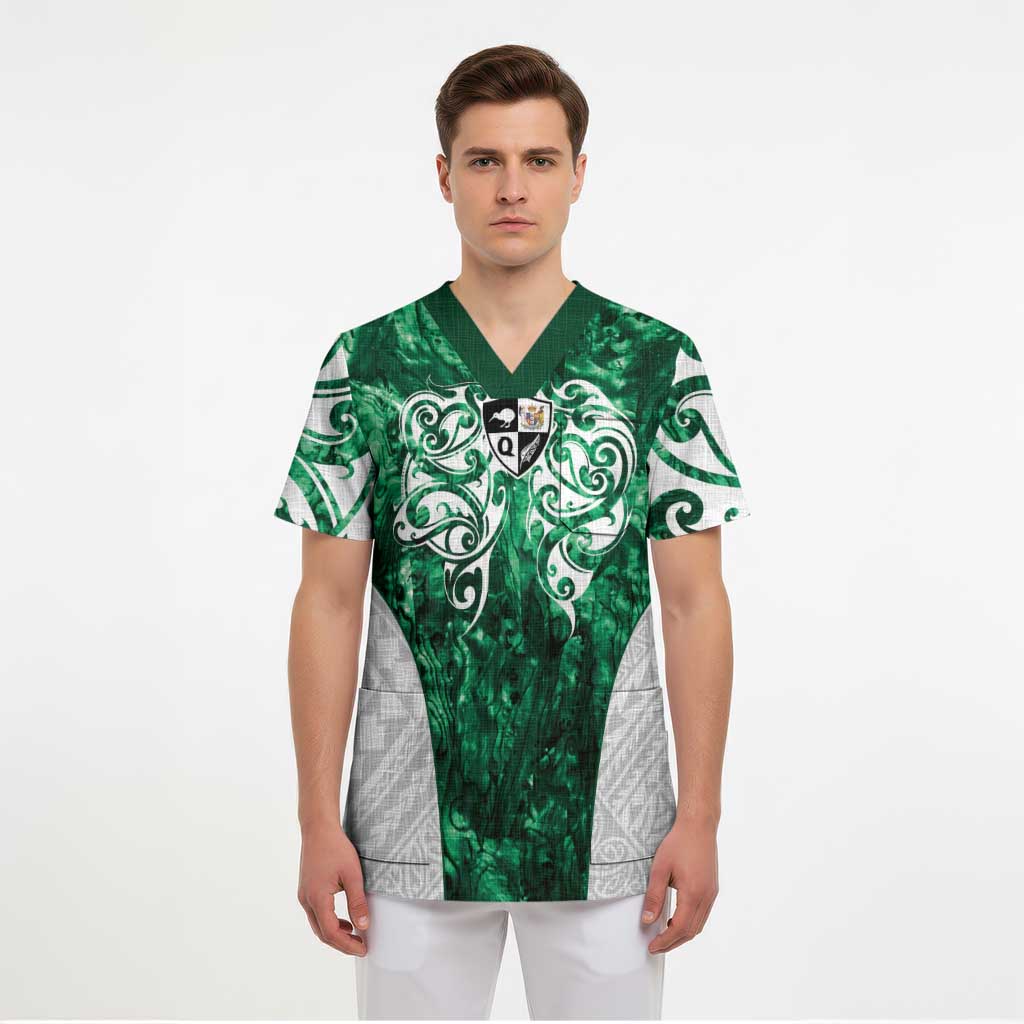 Queensland Maori Kiwi Personalised Scrub Top Kikirangi Papua Shell Maori Tribal Tattoo - Aussie Hoodie