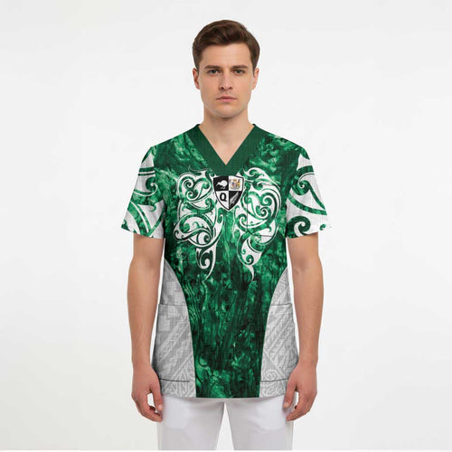 Queensland Maori Kiwi Personalised Scrub Top Kikirangi Papua Shell Maori Tribal Tattoo - Aussie Hoodie
