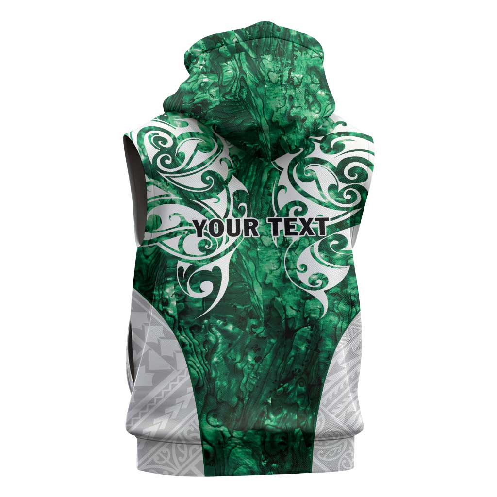 Queensland Maori Kiwi Personalised Sleeveless Hoodie Kikirangi Papua Shell Maori Tribal Tattoo - Aussie Hoodie