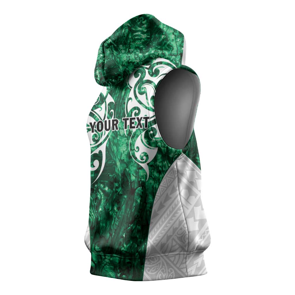 Queensland Maori Kiwi Personalised Sleeveless Hoodie Kikirangi Papua Shell Maori Tribal Tattoo - Aussie Hoodie