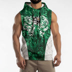 Queensland Maori Kiwi Personalised Sleeveless Hoodie Kikirangi Papua Shell Maori Tribal Tattoo - Aussie Hoodie