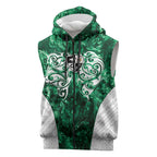 Queensland Maori Kiwi Personalised Sleeveless Zip Hoodie Kikirangi Papua Shell Maori Tribal Tattoo LT9
