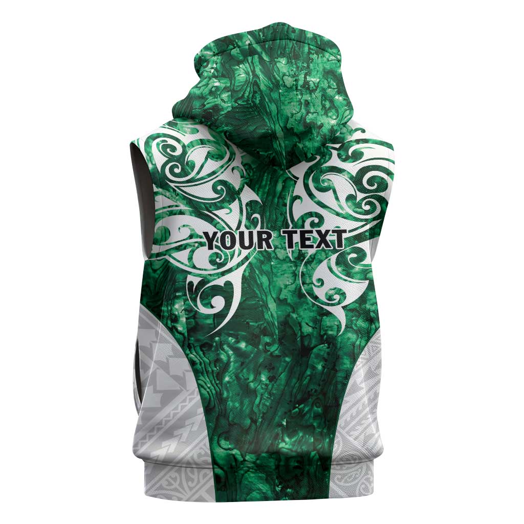Queensland Maori Kiwi Personalised Sleeveless Zip Hoodie Kikirangi Papua Shell Maori Tribal Tattoo LT9