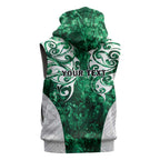 Queensland Maori Kiwi Personalised Sleeveless Zip Hoodie Kikirangi Papua Shell Maori Tribal Tattoo LT9