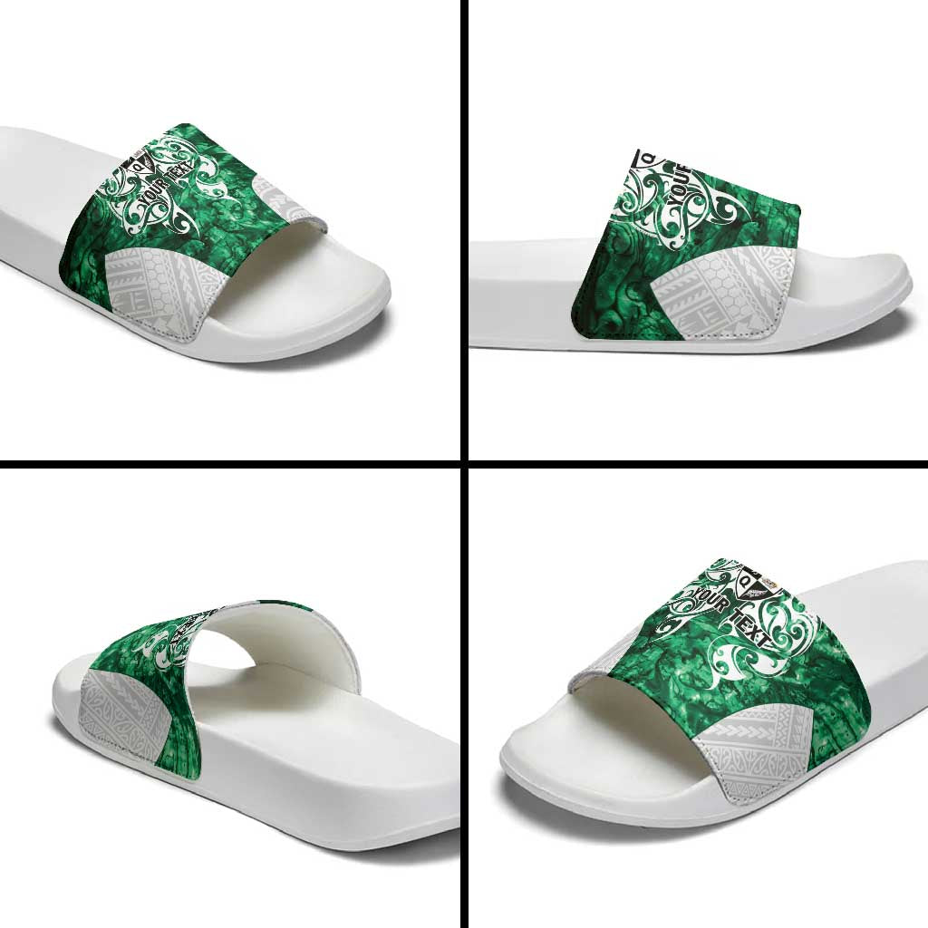 Queensland Maori Kiwi Personalised Slide Sandals Kikirangi Papua Shell Maori Tribal Tattoo - Aussie Hoodie