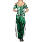 Queensland Maori Kiwi Personalised Summer Maxi Dress Kikirangi Papua Shell Maori Tribal Tattoo