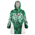Queensland Maori Kiwi Personalised Wearable Blanket Hoodie Kikirangi Papua Shell Maori Tribal Tattoo