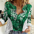 Queensland Maori Kiwi Personalised Women Casual Shirt Kikirangi Papua Shell Maori Tribal Tattoo