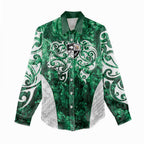 Queensland Maori Kiwi Personalised Women Casual Shirt Kikirangi Papua Shell Maori Tribal Tattoo