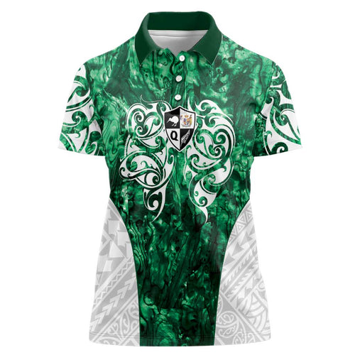 Queensland Maori Kiwi Personalised Women Polo Shirt Kikirangi Papua Shell Maori Tribal Tattoo